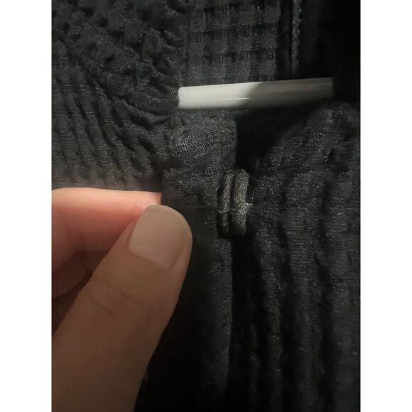 Eileen Fisher Petite Cotton Tencel Stretch Waffle Grid Jacket Black Large Petite - Picture 2 of 9